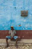 Man Against Wall Waiting