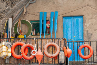 Blue Oars and Door