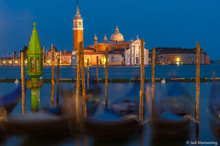 Gondolas in Motion at Night