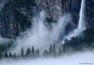 Waterfall And Fog